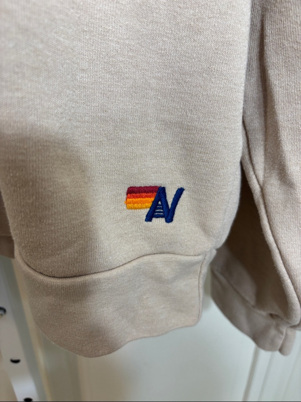 Aviator Nation Beige Fleeced Sweatshirt with Gold Heart Small - Picture 3 of 8